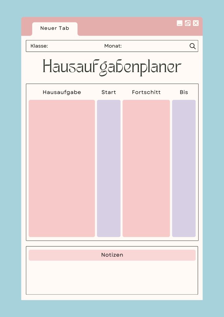 Planer für Teens